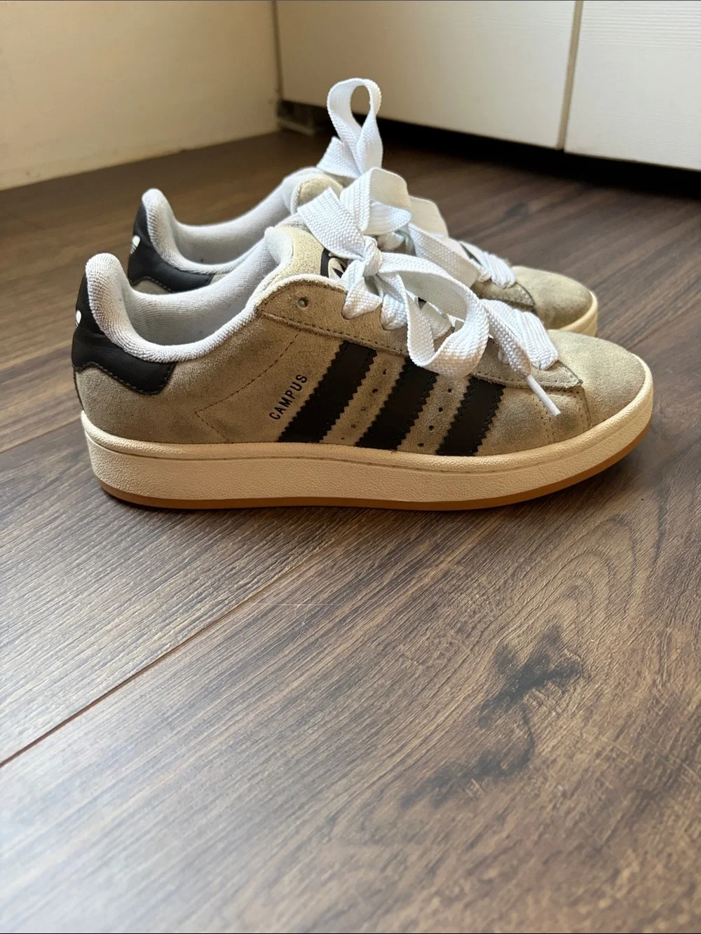 Adidas Suede Low-Top Sneakers in Gray and Black